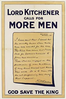 Kitchener Gallery: WW1 Recruitment Poster -- More Men