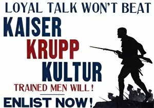 Effort Gallery: WW1 recruitment poster with silhouette