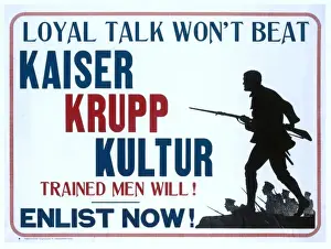 WW1 recruitment poster with silhouette