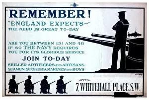 Marines Collection: WW1 recruitment poster with silhouettes