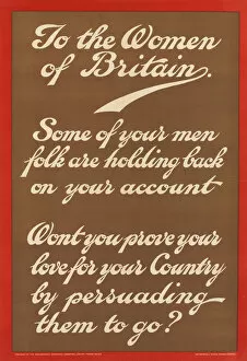 WW1 Recruitment Poster -- To the Women of Britain