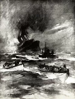 Fifty Collection: WW1 - RMS Laconia torpedoed, 25th February 1917