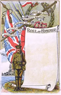 Roll Prints: WW1 - Roll of Honour - space to fill in the blanks