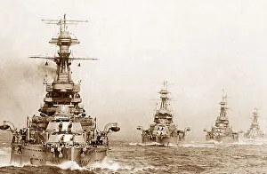 WW1 Royal Navy fleet in line