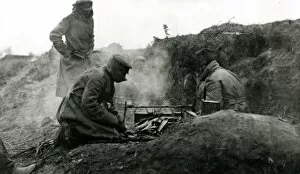 WW1 - Russian soldiers brew tea - Galicia