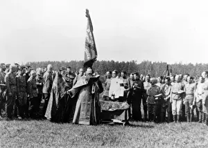 Orthodox Prints: WW1 - Russian Troops blessed by Priest before offensive