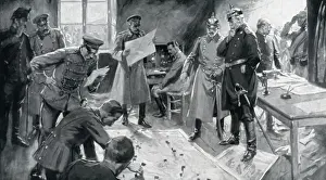 Operator Prints: WW1 - Scene at a German HQ - Moving flags on a map