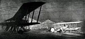 Aircrafts Gallery: WW1 - A scene at night on a British airfield
