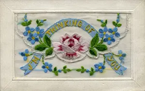 WW1 Silk Embroidered Greetings Card