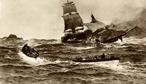 Merchantman Prints: WW1 - Sinking Svionia the merchantman - Baltics Sea, 1915