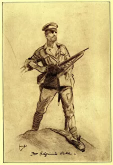 Images Dated 7th September 2017: WW1 soldier -- For Belgiums Sake