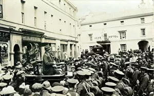 WW1 Soldiers Being Addressed, Crickhowell, Brecknockshire