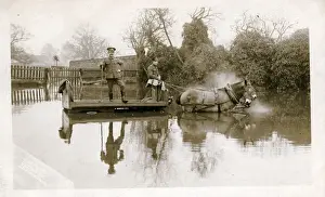 Tewkesbury Prints: WW1 Soldiers on Canal, Tewkesbury, Gloucestershire