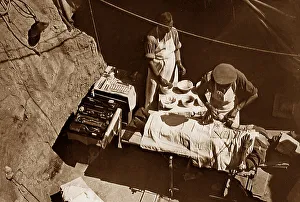 WW1 Surgeon at work in a field hospital