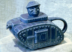 Handle Gallery: WW1 tank teapot, manufactured by Sadler