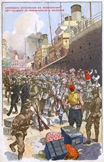 Thesalonica Prints: WW1 - Thessaloniki, Greece - Arrival of French and British