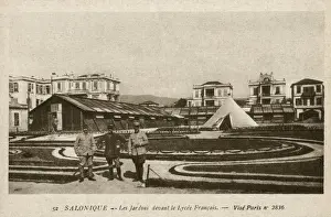 Thessalonika Prints: WW1 - Thessaloniki, Greece - The Gardens by the French School - home to the 59th Regiment