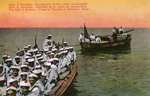 Practise Prints: WW1 - Thessaloniki, Greece - Practising firing at submarines