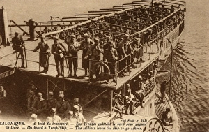 Await Gallery: WW1 - Thessaloniki, Greece - Soldiers of a Troop Ship