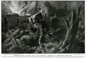 WW1 - Trench warfare and ammunition transportation at night WW1 - Trench warfare and ammunition transportation at night