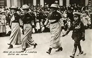 WW1 - Victory Celebrations in London - Parade of Nurses