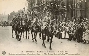 Victorious Prints: WW1 Victory Parade - Chinese Generals march past the Abbey