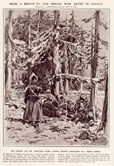 Images Dated 22nd February 2021: WW1 - war in Galician - Russian troops bivouacking
