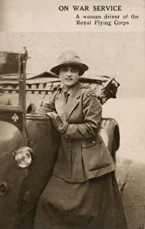 Nov15 Gallery: WW1 - A woman driver of the Royal Flying Corps