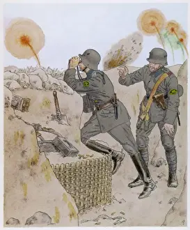 Binoculars Prints: Ww1 / Wurttemberg Trench