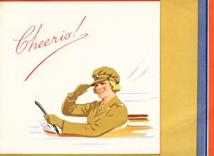 Saluting Collection: WW2 A. T. S. Greetings Card, Cheerio!