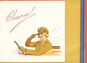 Portrays Prints: WW2 A. T. S. Greetings Card, Cheerio!