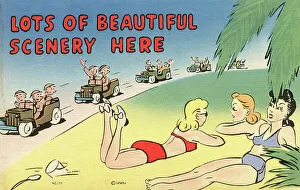 WW2 American Forces comic postcard