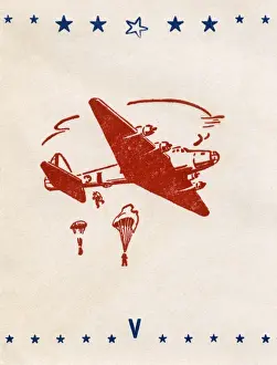 WW2 - American paratroopers dropping in over Europe