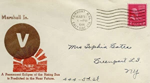 Virginia Collection: WW2 American postal cover envelope celebrating victory