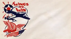Envelopes Prints: WW2 - American Propaganda Envelope - Wings to Win