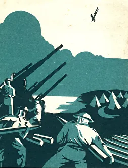 WW2 Anti-Aircraft Greetings Card