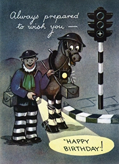 WW2 - ARP man with horse and flashlight