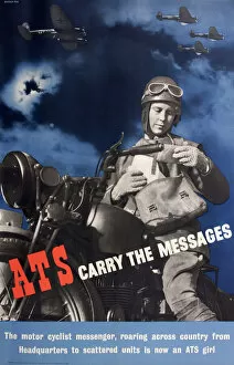 Motor Cycle Gallery: WW2 ATS poster for motorcycle messengers