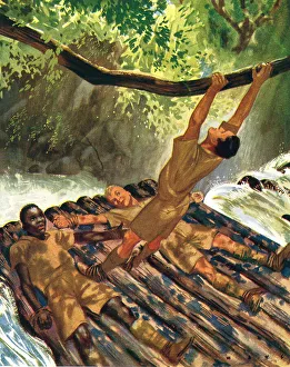 Overhead Prints: WW2 - Big Bill Gresham The Human Rope
