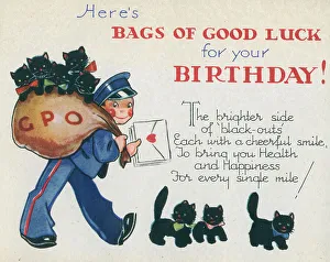 Wishing Prints: WW2 Birthday Card, Bags Of Good Luck