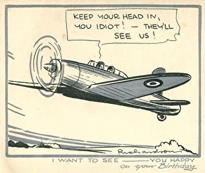 WW2 Birthday Card, Keep Your Head In!