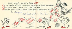 Ducks Collection: WW2 Birthday Card Messages