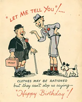 WW2 Birthday Card Rationed Clothes