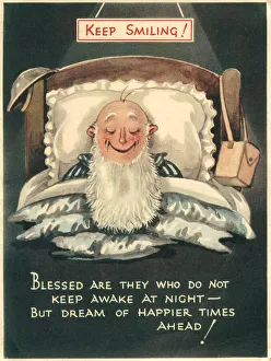 Hung Prints: WW2 Birthday Card, Keep Smiling!