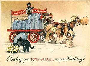 Sacks Prints: WW2 Birthday Card, Tons Of Luck