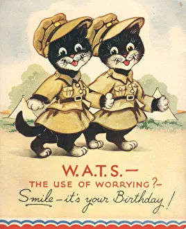 Worrying Prints: WW2 Birthday Card, W. A. T. S