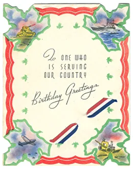 Acknowledgement Prints: WW2 Birthday Greetings Card