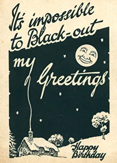 Black Out Prints: WW2 Blackout Birthday Card
