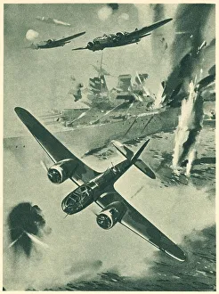 Blenheim Prints: WW2 - Blenheim Bombers Attacking German Base