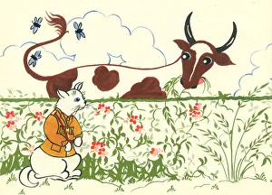 Melville Prints: WW2, The Blue-Eyed Cat Enlists A Cow